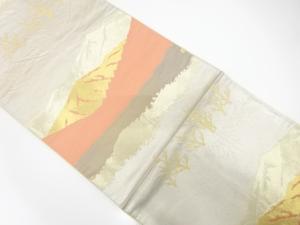 アンティーク　遠山に木立ち模様織り出し袋帯（材料）